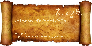 Kriston Ézsaiás névjegykártya